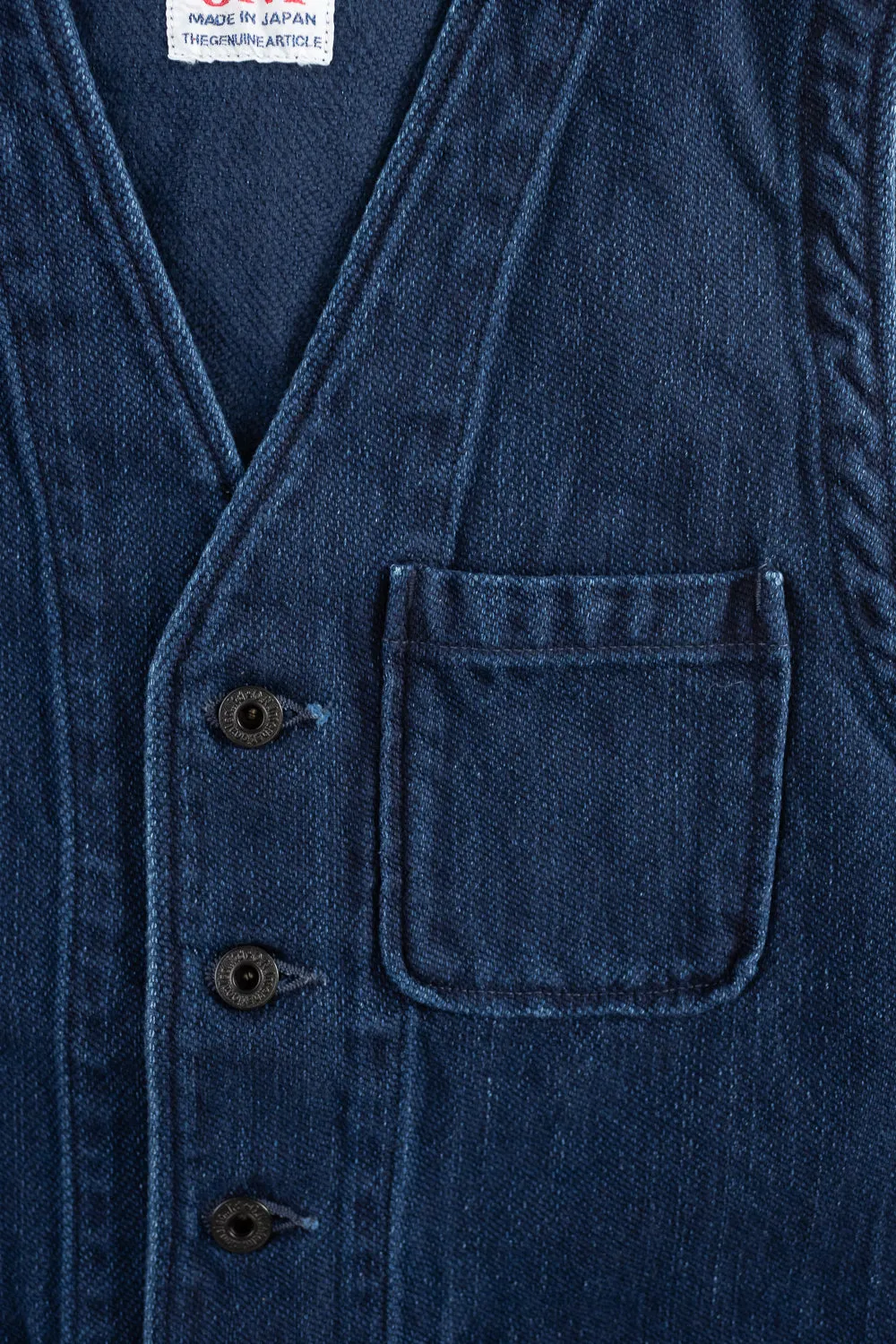 05100-3x3IDT - Twill Bio-Wash Vest - Indigo