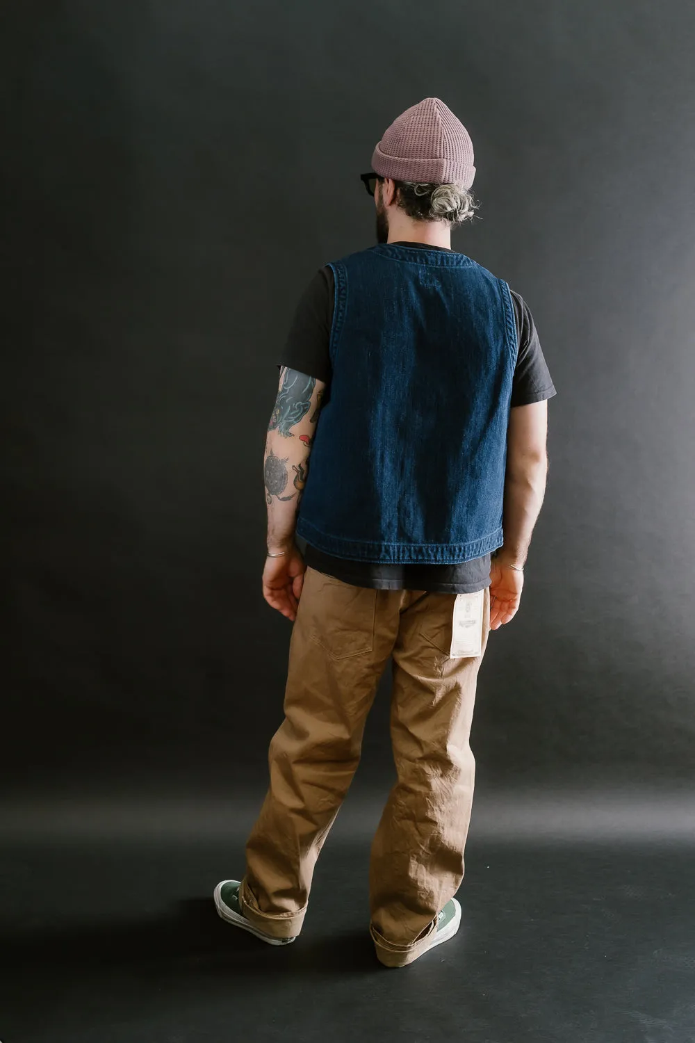 05100-3x3IDT - Twill Bio-Wash Vest - Indigo