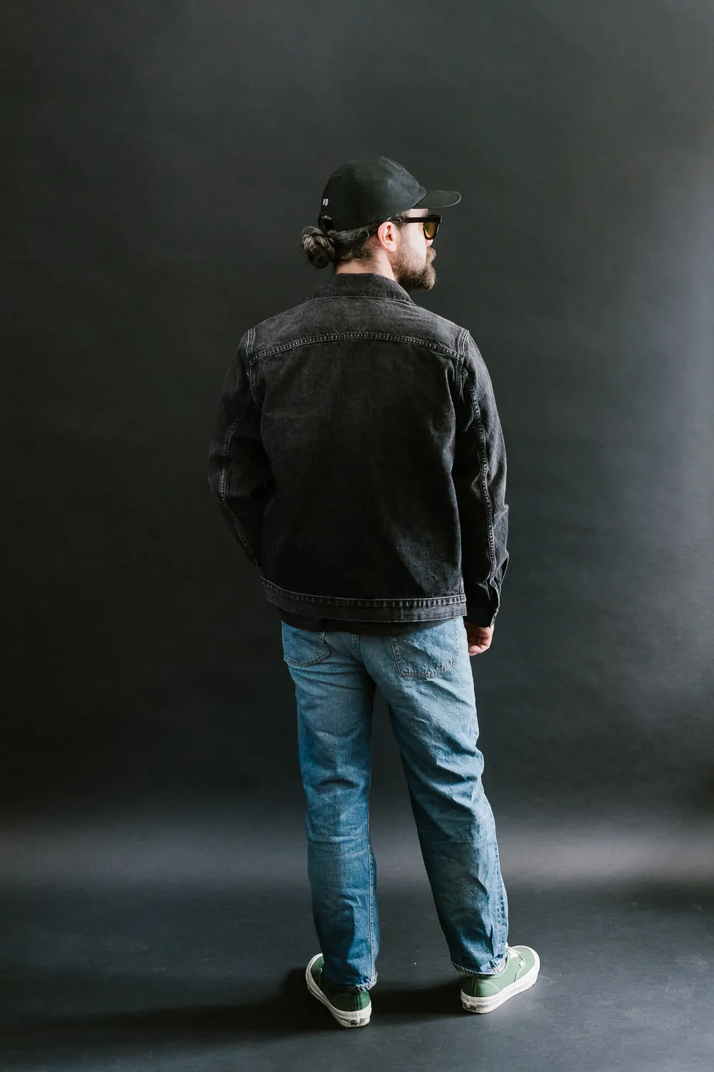 15oz - Stealth Wash Selvedge Denim Cruiser Jacket - Black