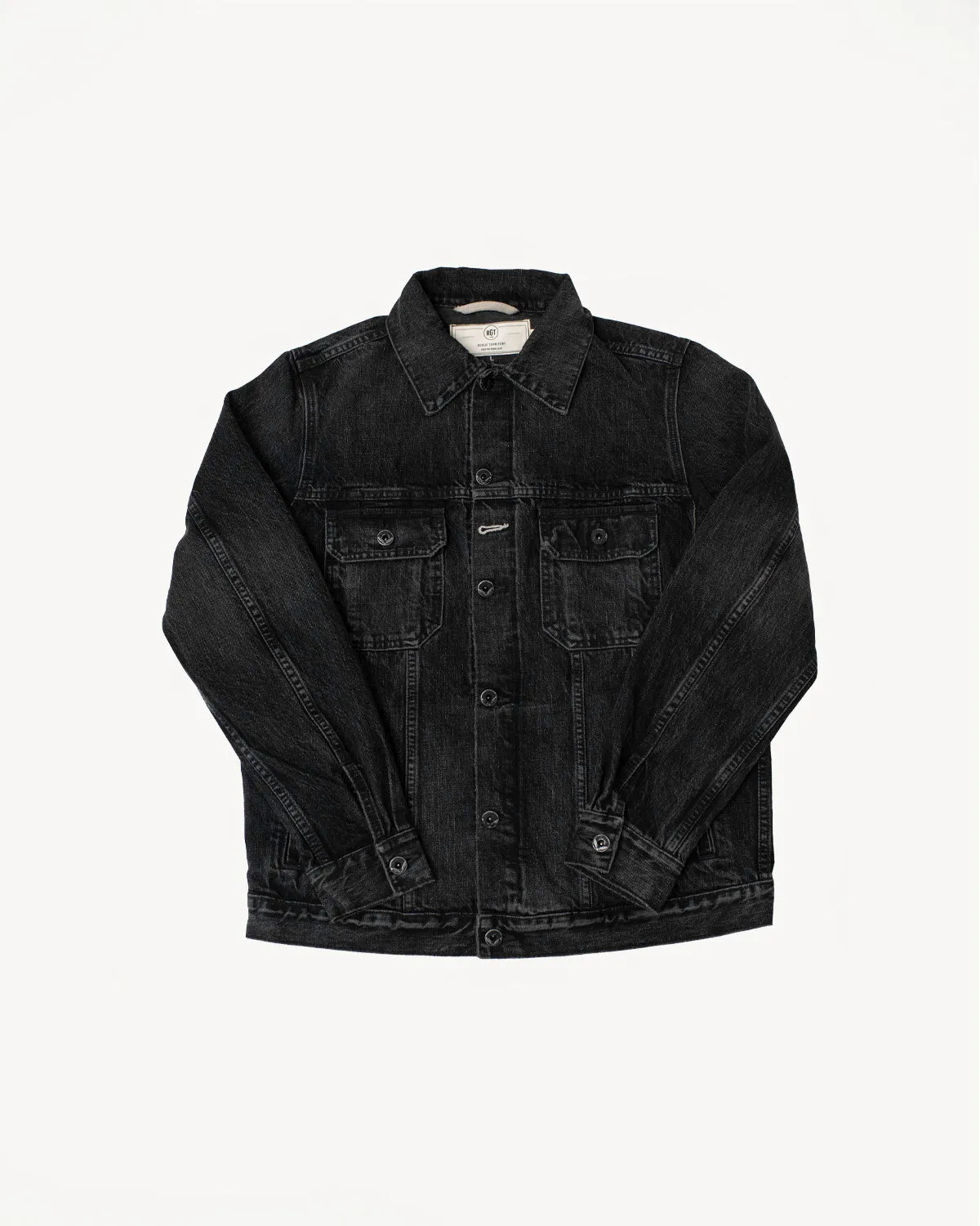 15oz - Stealth Wash Selvedge Denim Cruiser Jacket - Black