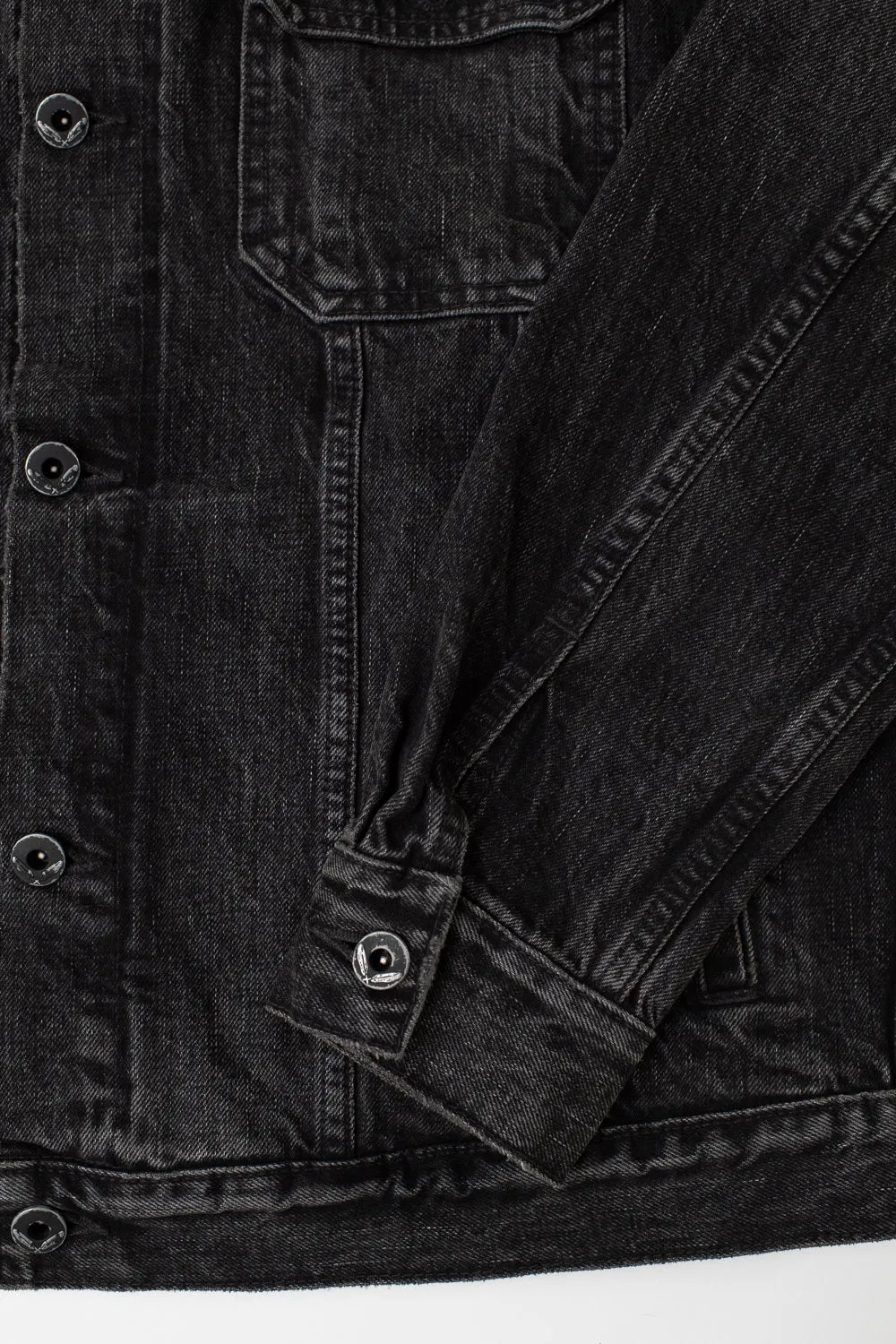 15oz - Stealth Wash Selvedge Denim Cruiser Jacket - Black