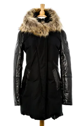 Anouk Leather Sleeved Down Parka