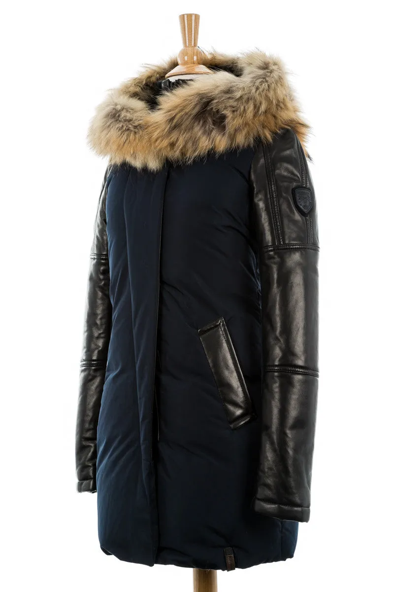 Anouk Leather Sleeved Down Parka