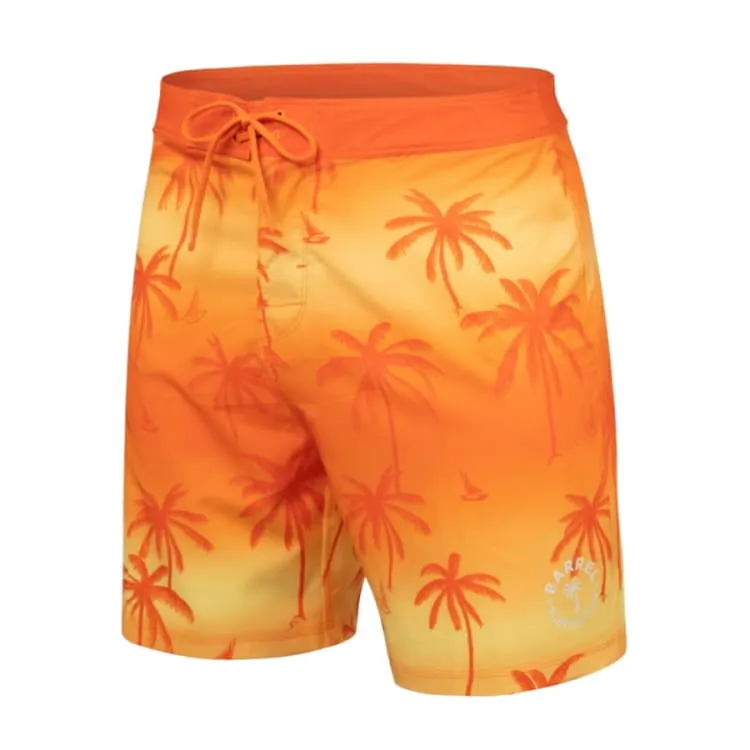 Barrel Men Sunset Palm Tree Board Shorts-ORANGE