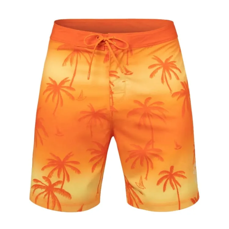 Barrel Men Sunset Palm Tree Board Shorts-ORANGE