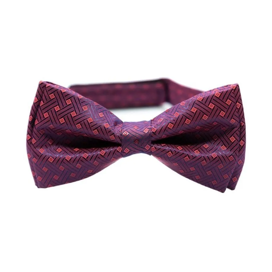 Blue & Red Basketweave Bow Tie (clip on)