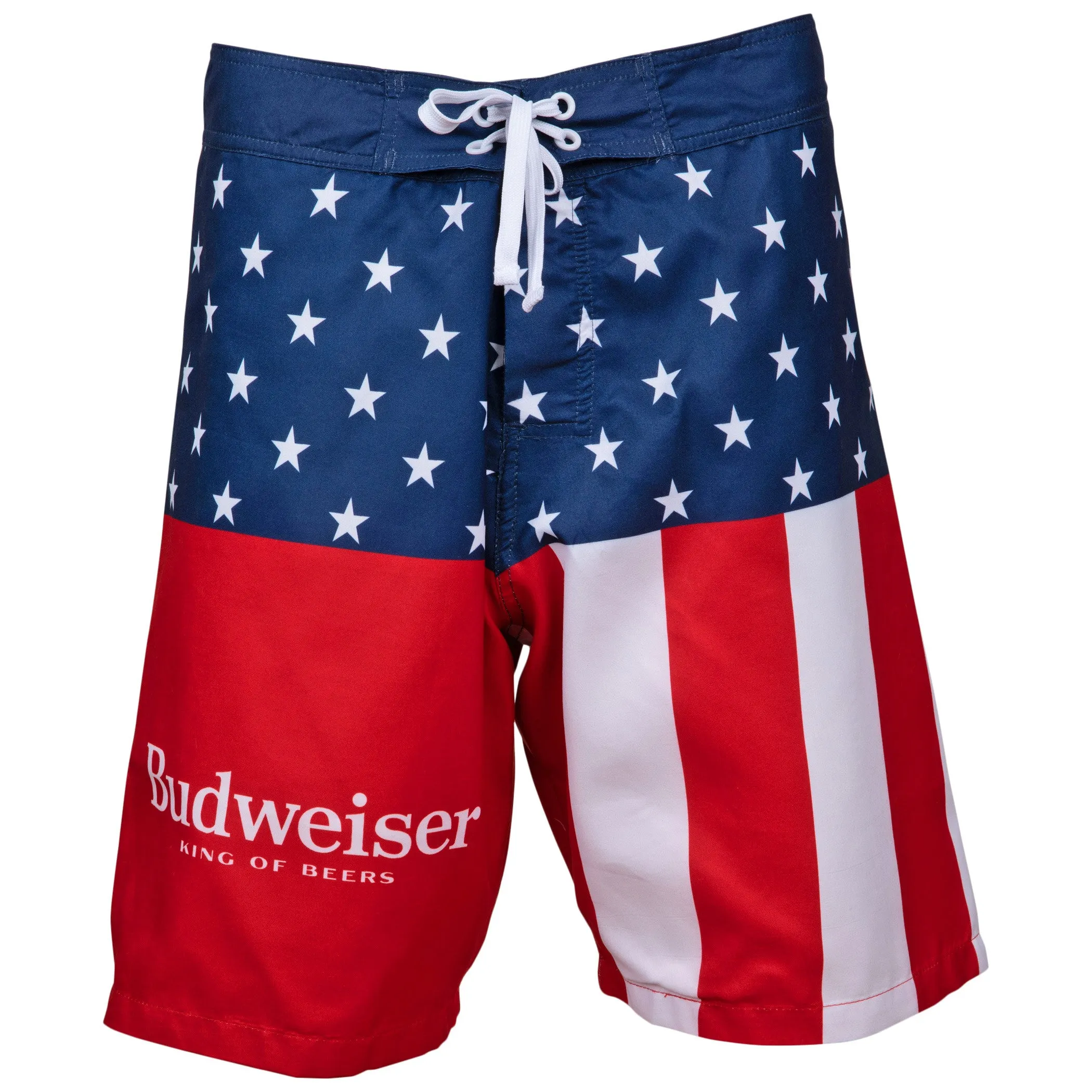 Budweiser King of Beers Stars and Stripes Men's Swim Trunks Board Shorts