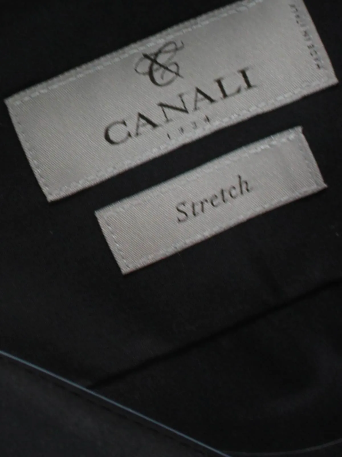 Canali Shirt Black Stretch - Modern Fit 44 -17 1/2 SALE