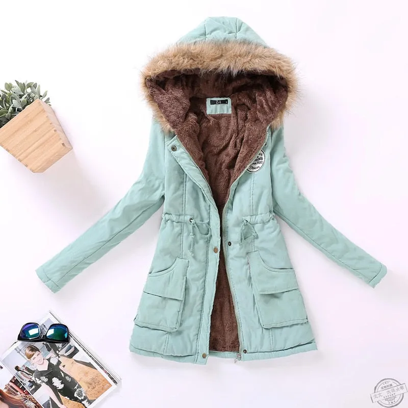 Casual Solid Long Parka