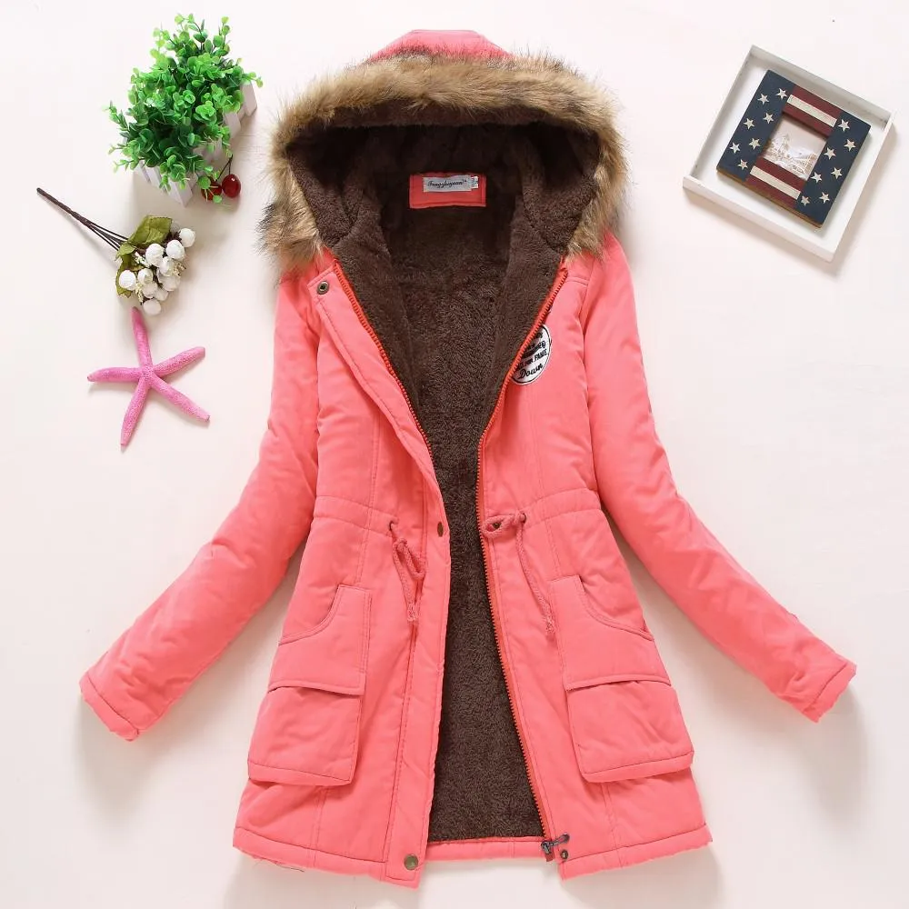 Casual Solid Long Parka