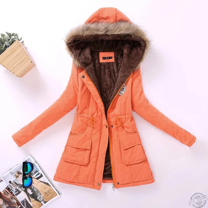 Casual Solid Long Parka