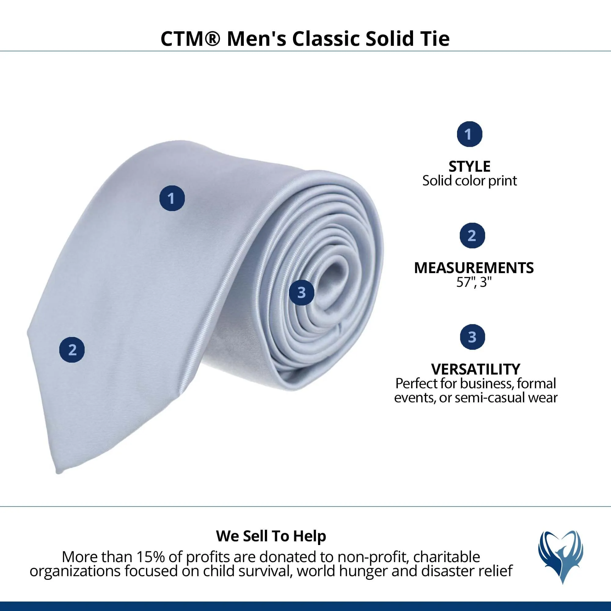 CTM® Men's Classic Solid Tie