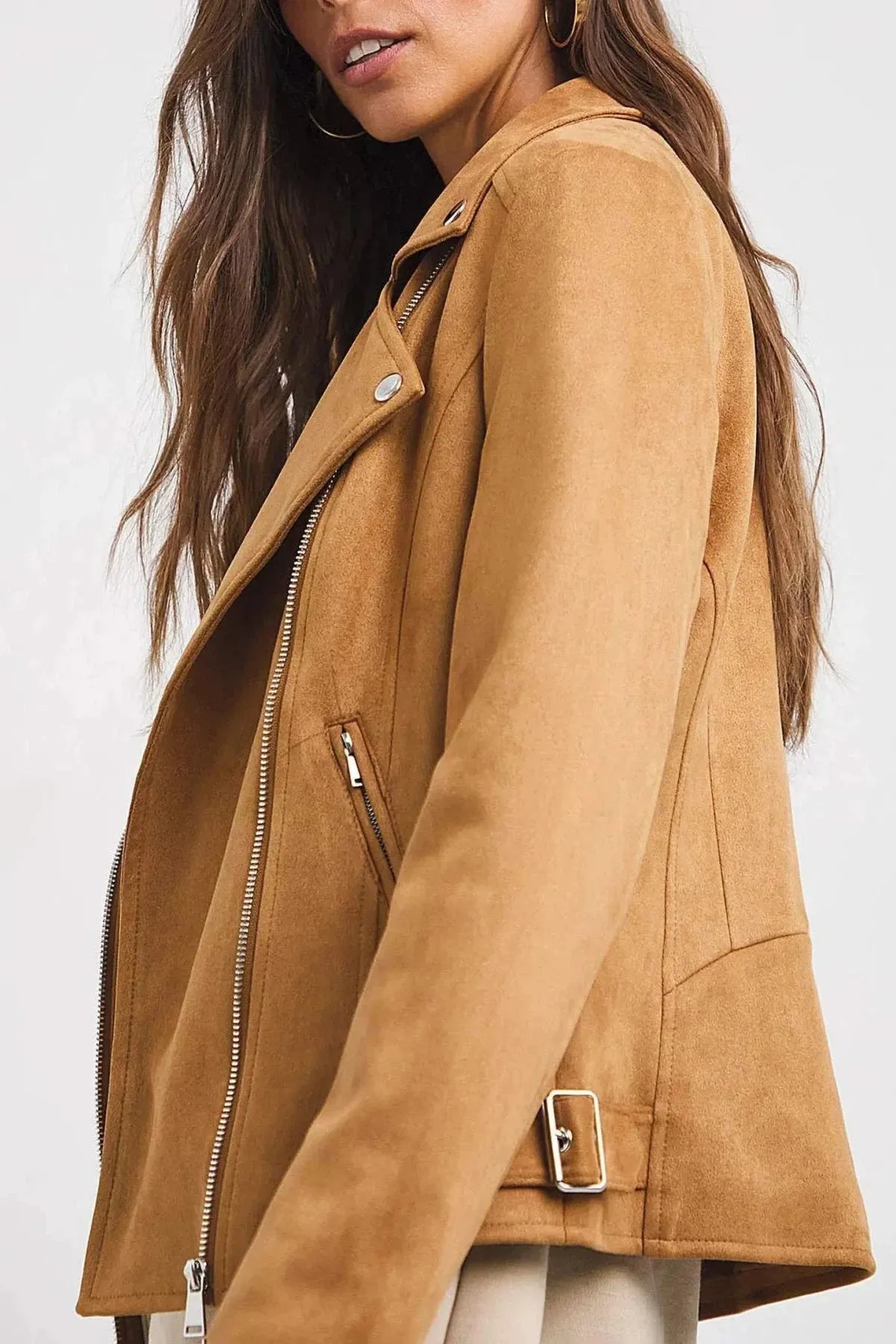 Curve Moleskin Tan Biker Jacket