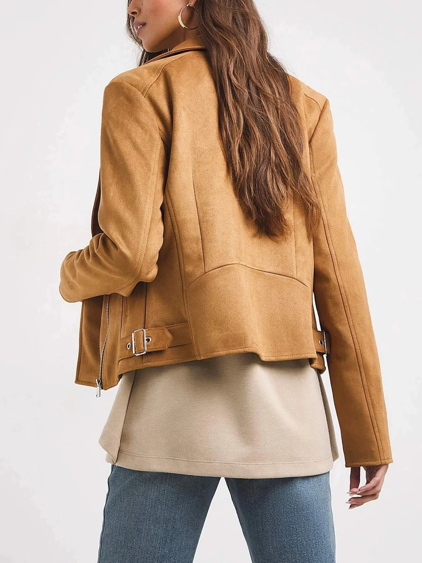 Curve Moleskin Tan Biker Jacket