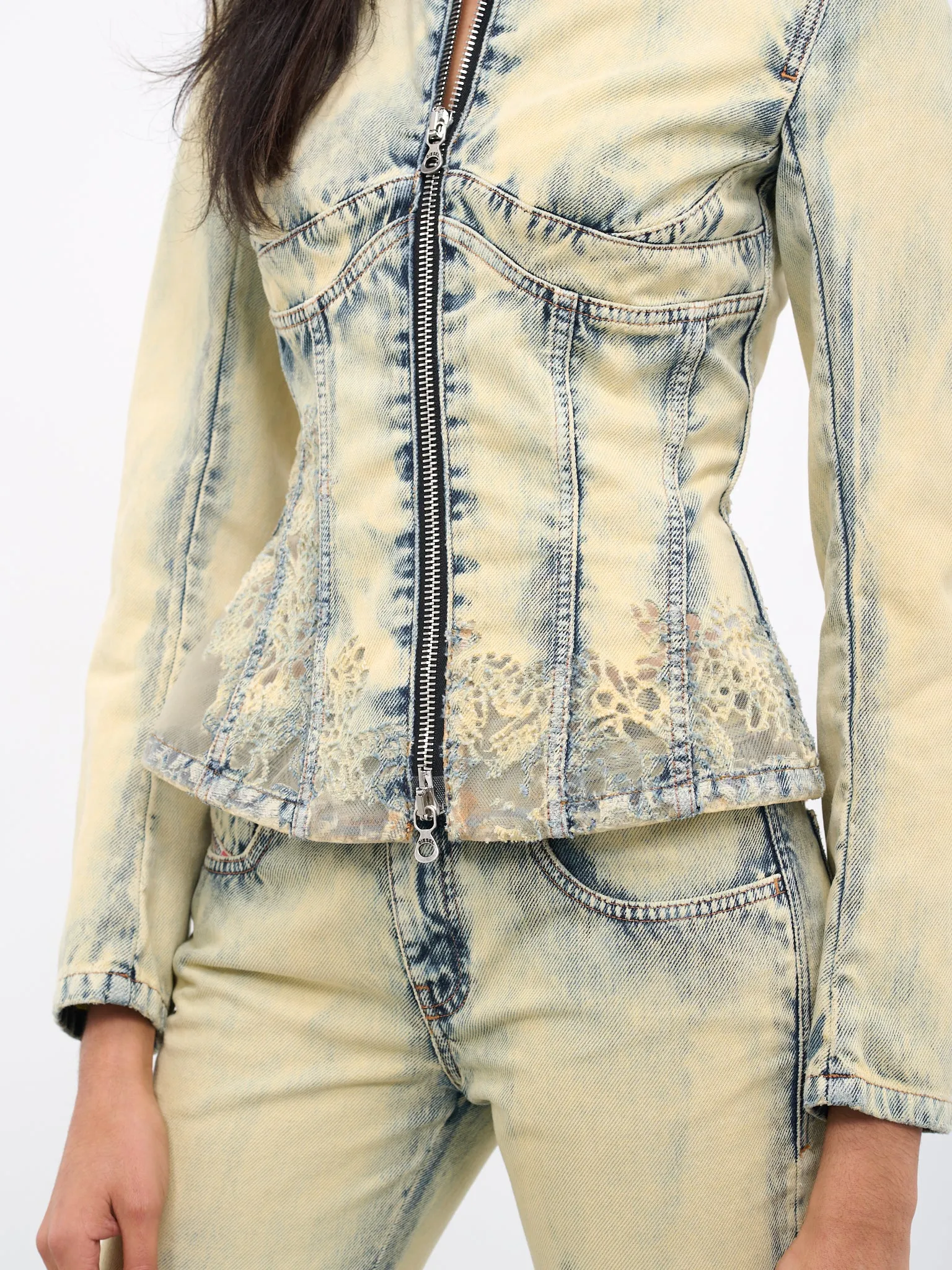 De-Milly-Fsc Lace Denim Jacket (DE-MILLY-068GP-DENIM-BLUE)