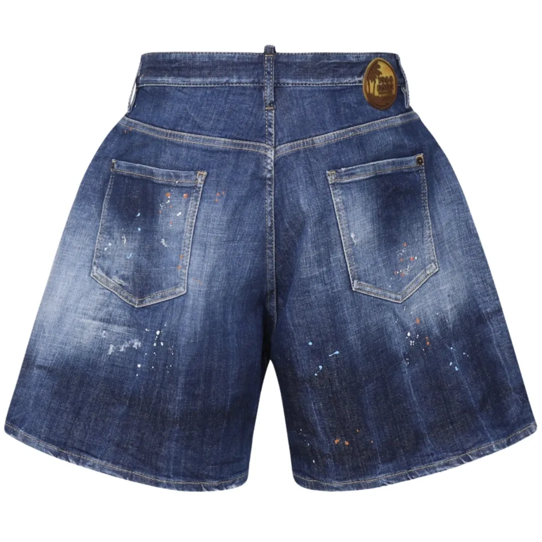 Dsquared2 Boxer Fit Blue Denim Shorts