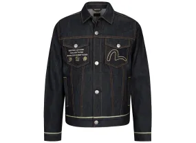 Evisu Deer Embroidery Daicock Print Regular Fit Denim Jacket