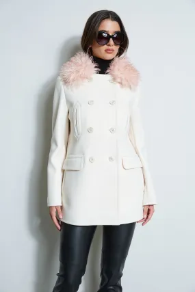 Faux Fur Collar Peacoat