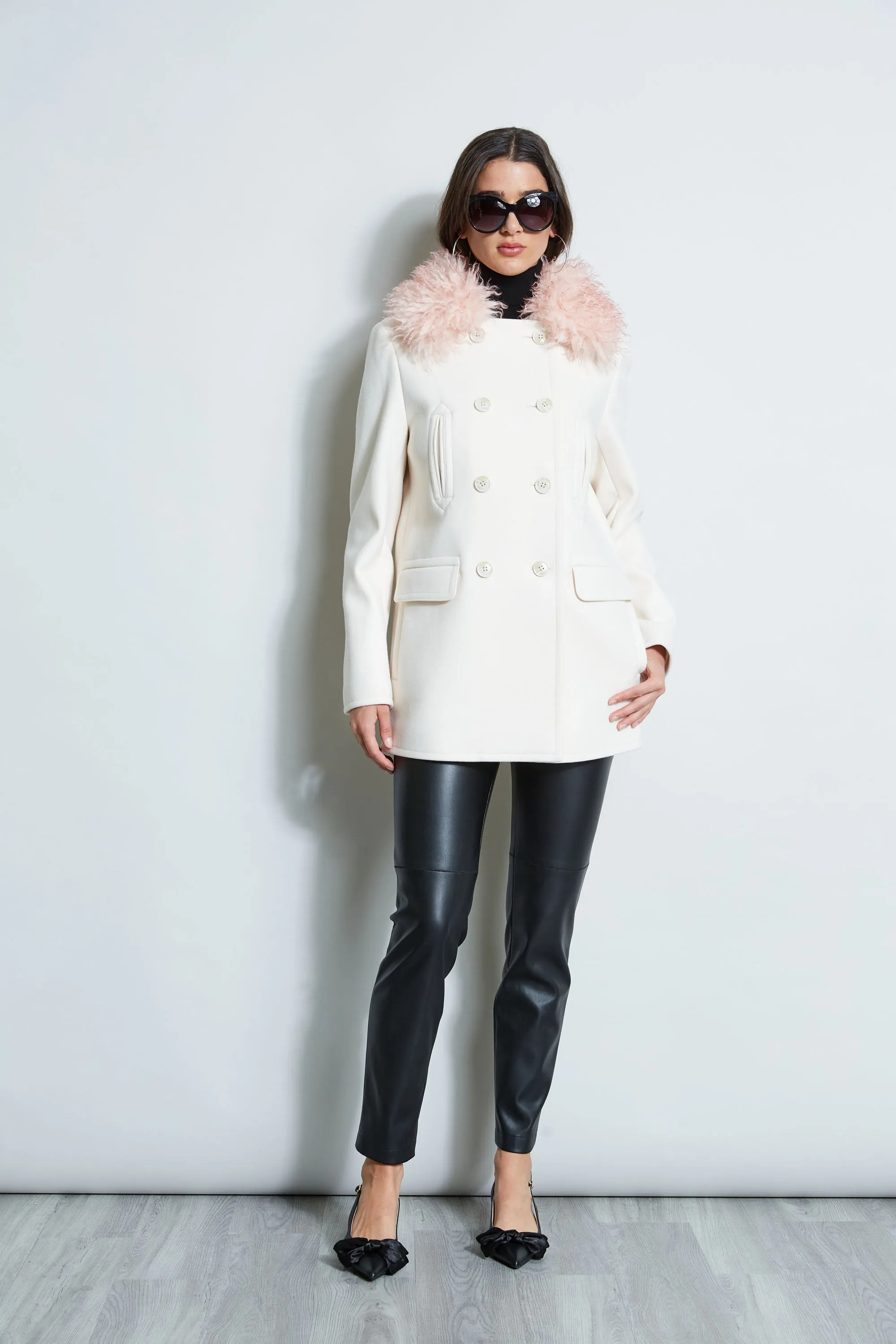 Faux Fur Collar Peacoat