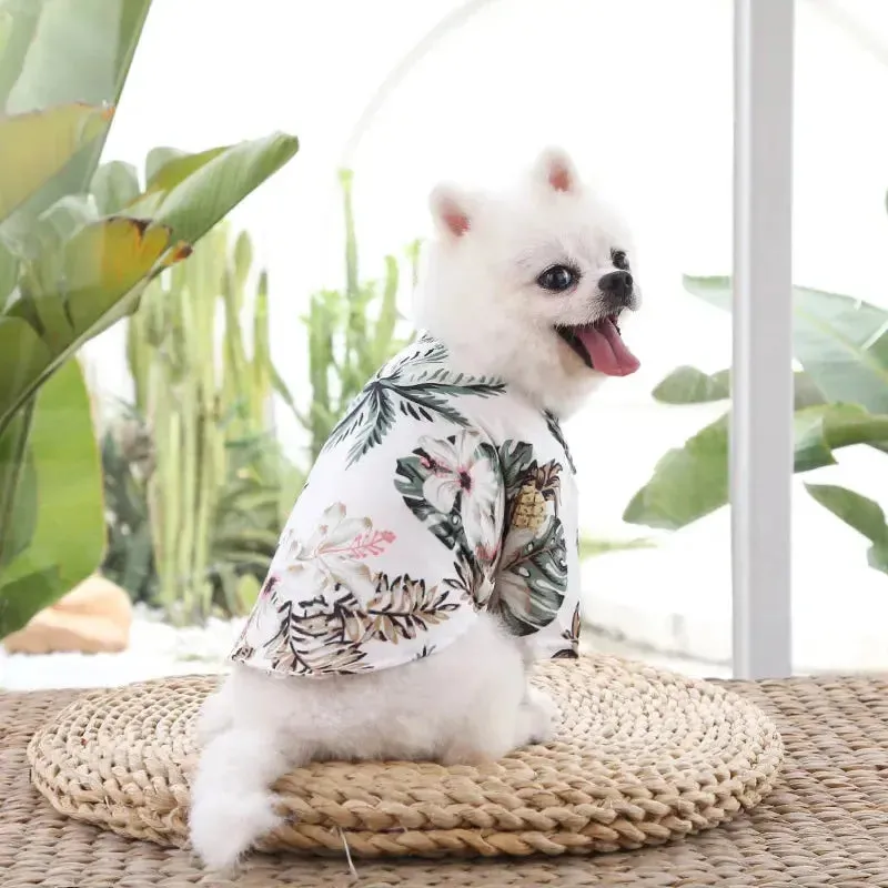 Hawaiian Beach Style Dog T-Shirts Thin Breathable Summer Dog Clothes for Small Dogs Puppy Pet Cat Vest Chihuahua Yorkies Poodle