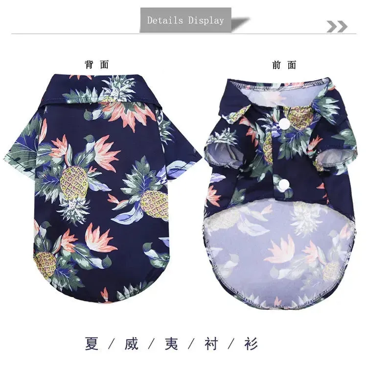 Hawaiian Beach Style Dog T-Shirts Thin Breathable Summer Dog Clothes for Small Dogs Puppy Pet Cat Vest Chihuahua Yorkies Poodle