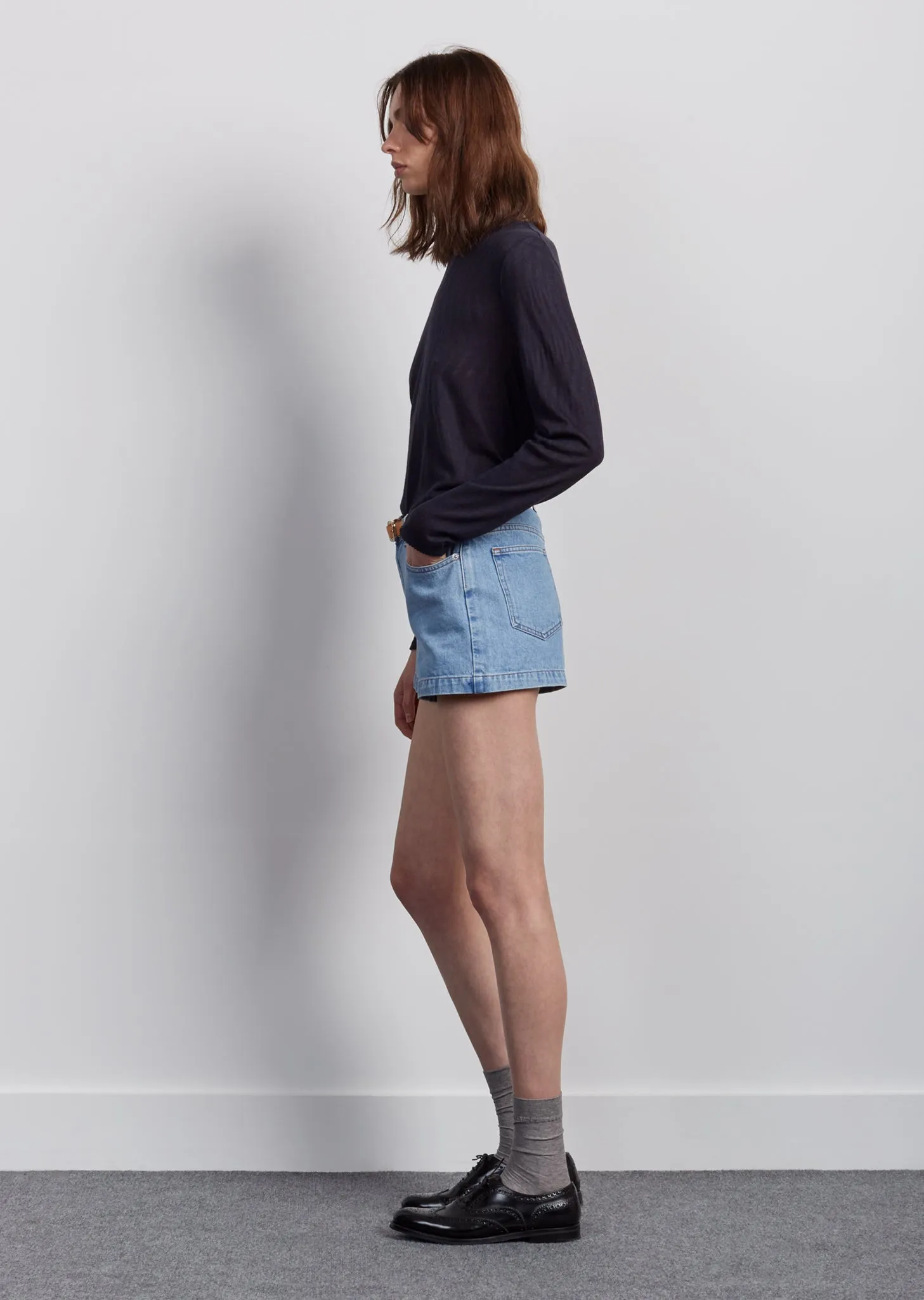 High Standard Stone Denim Shorts