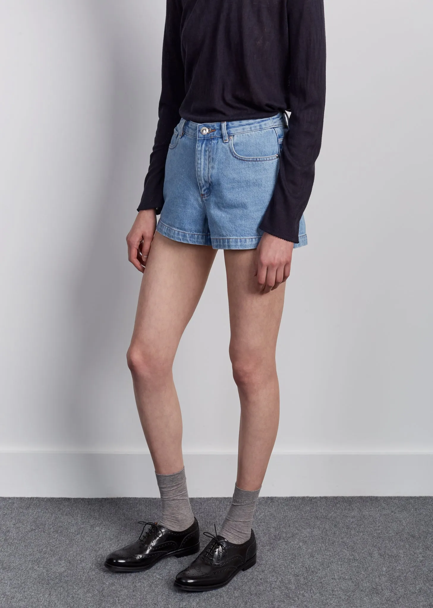 High Standard Stone Denim Shorts