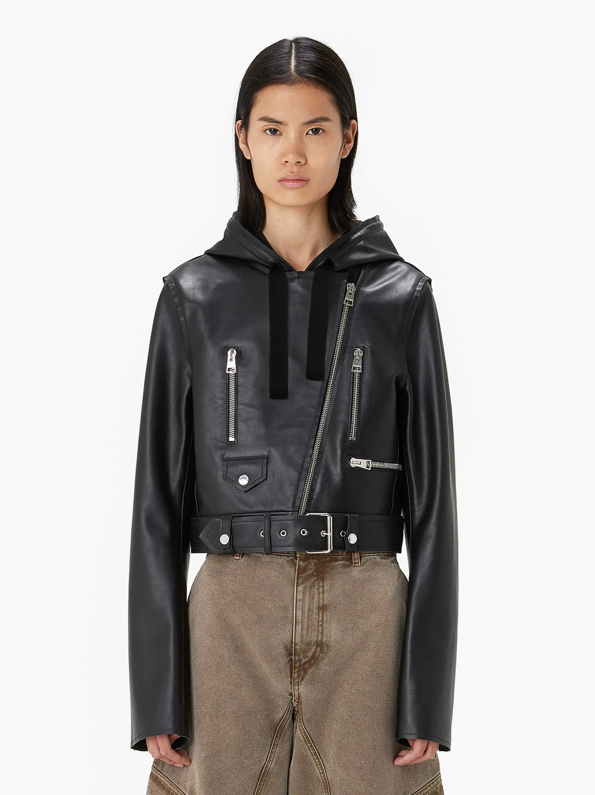 Hooded Biker Jacket