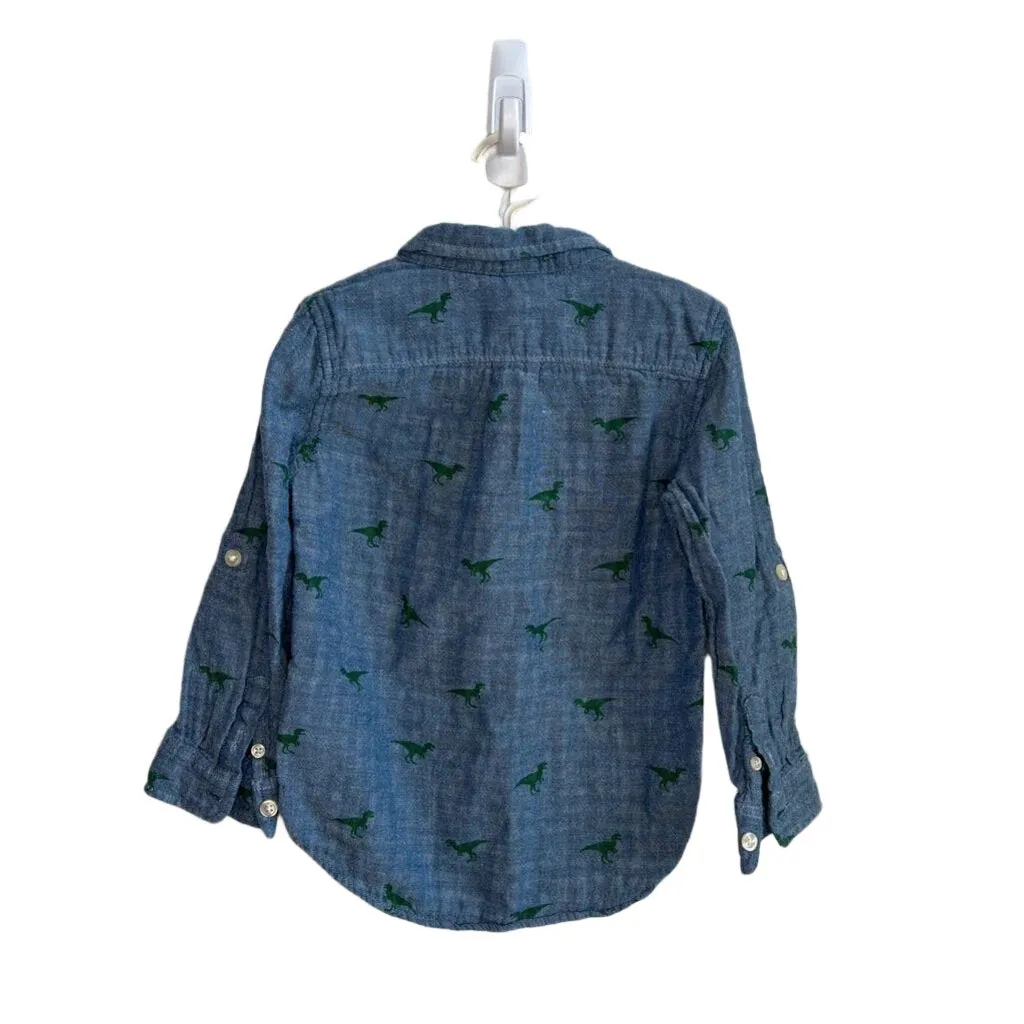 LS Collared Button Down / Dinosaurs