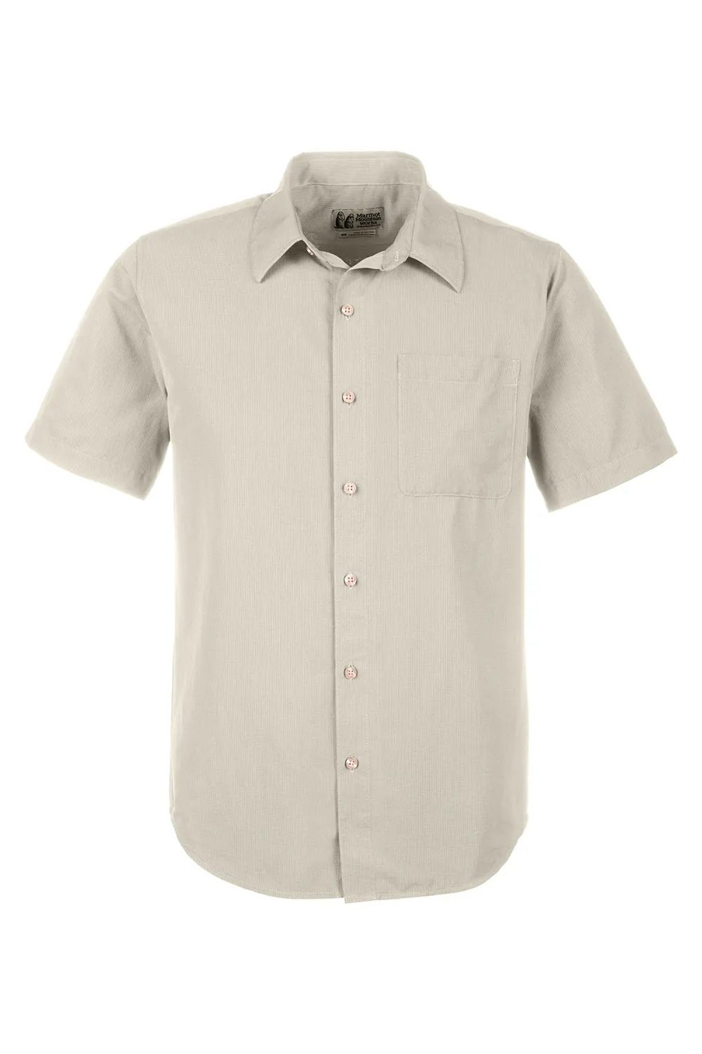 Marmot Mens Aerobora Short Sleeve Button Down Shirt w/ Pocket - Sandbar - Closeout