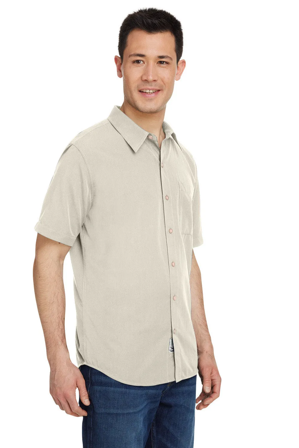 Marmot Mens Aerobora Short Sleeve Button Down Shirt w/ Pocket - Sandbar - Closeout