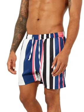 Men Colorful Stripe Drawstring Hawaiian Board Shorts