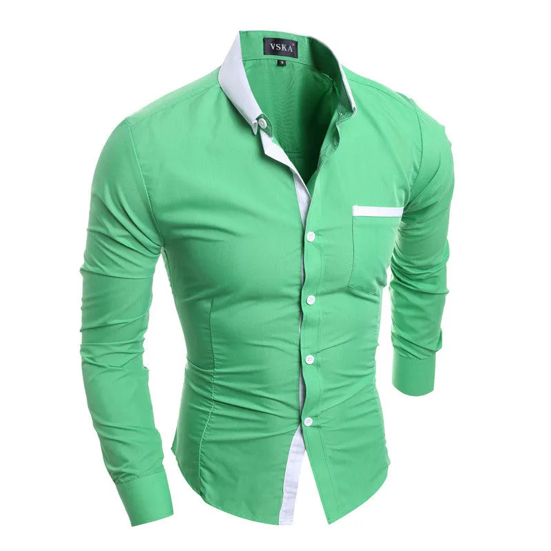 Men Shirt Luxury Brand Male Long Sleeve Shirts Casual Mens.