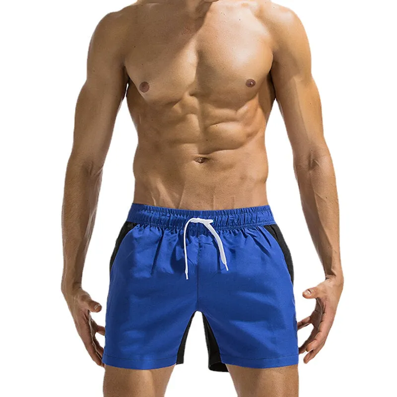 Men Stitching Drawstring Quick Dry Board Shorts