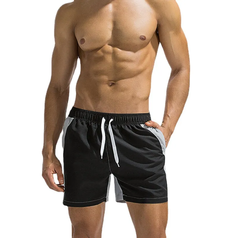 Men Stitching Drawstring Quick Dry Board Shorts