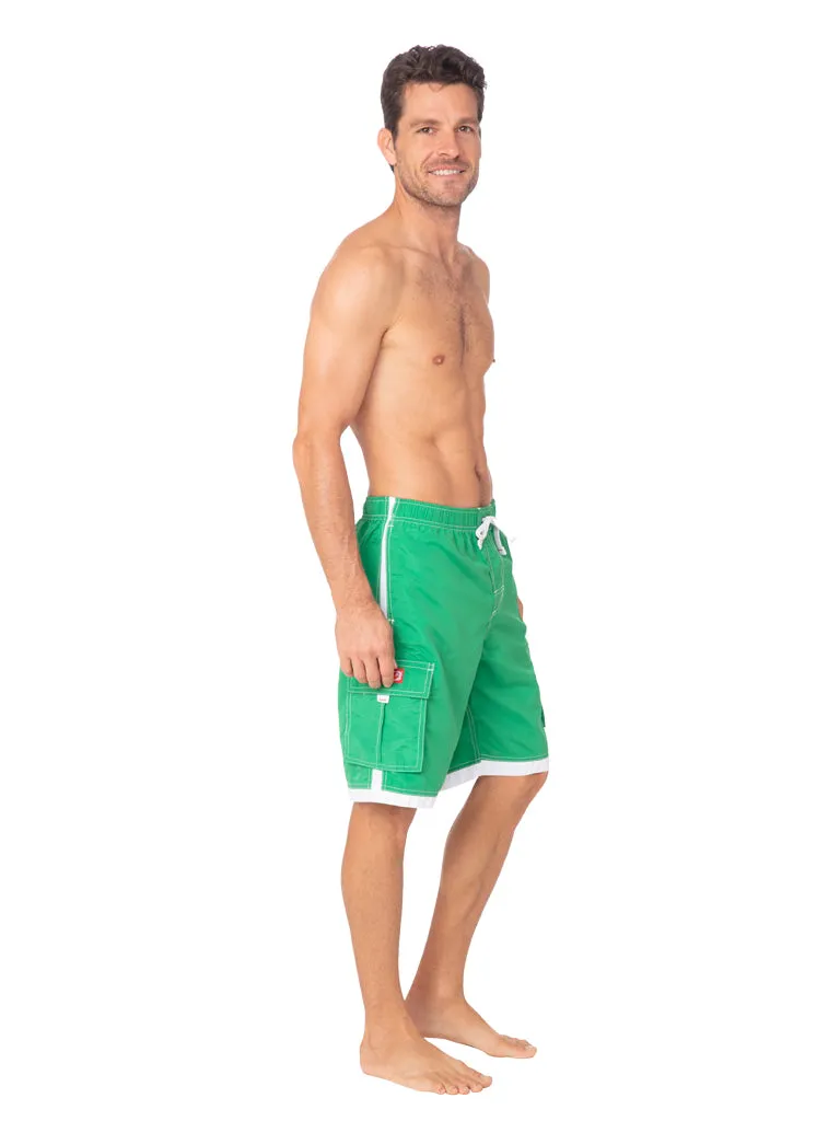 Men's Elasticized Board Shorts in bright solid colors