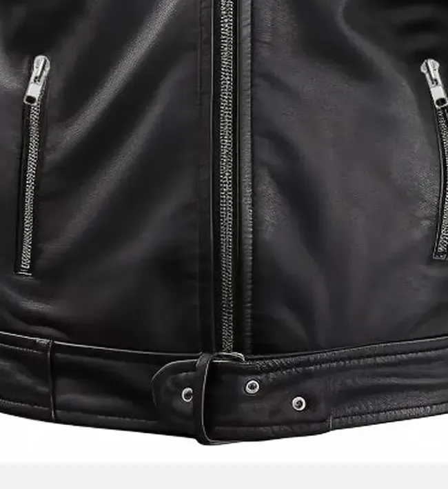 Men's Nifty Black Leather Biker Jacket