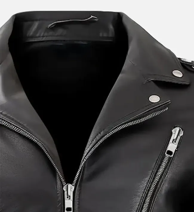 Men's Nifty Black Leather Biker Jacket