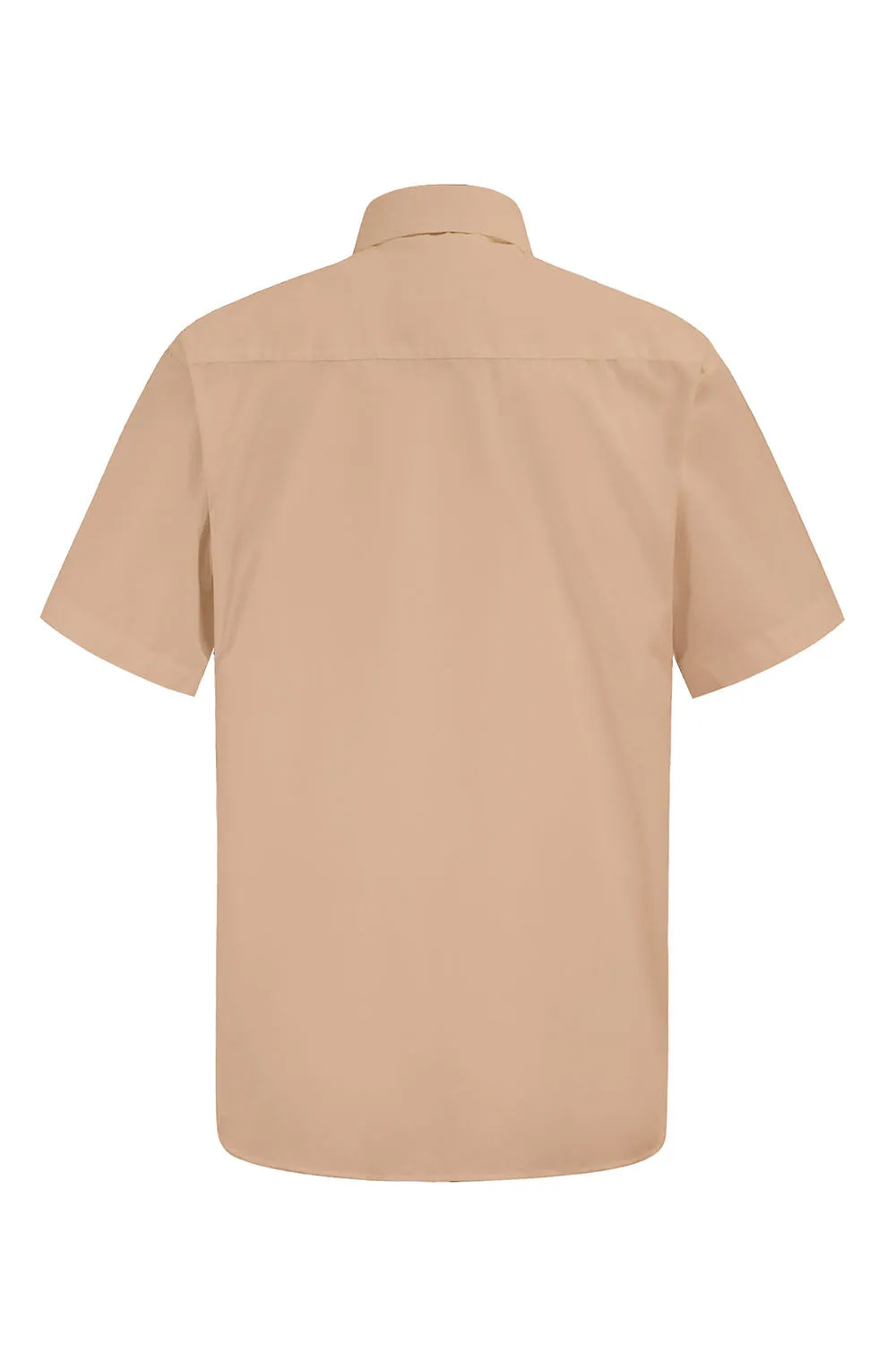 Men's Regular Fit Short Sleeve Solid Color Dress Shirts (Blush)