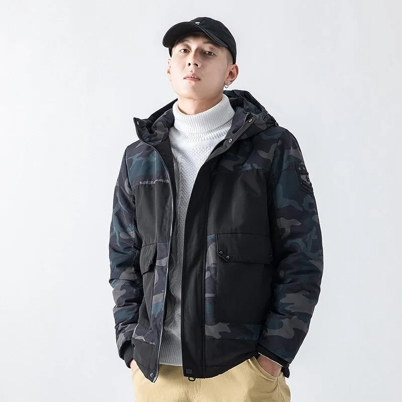 Men's Warm Windproof Camouflage Parka Jacket