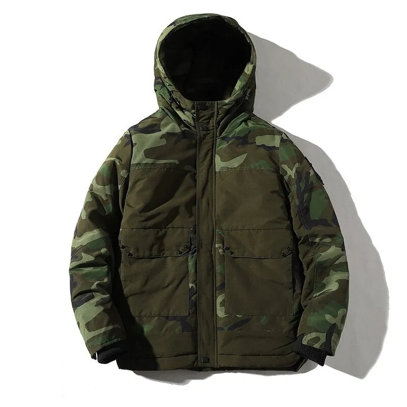 Men's Warm Windproof Camouflage Parka Jacket