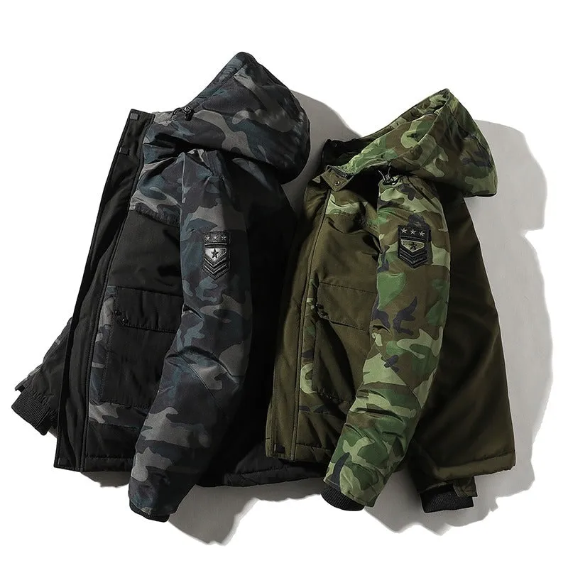 Men's Warm Windproof Camouflage Parka Jacket