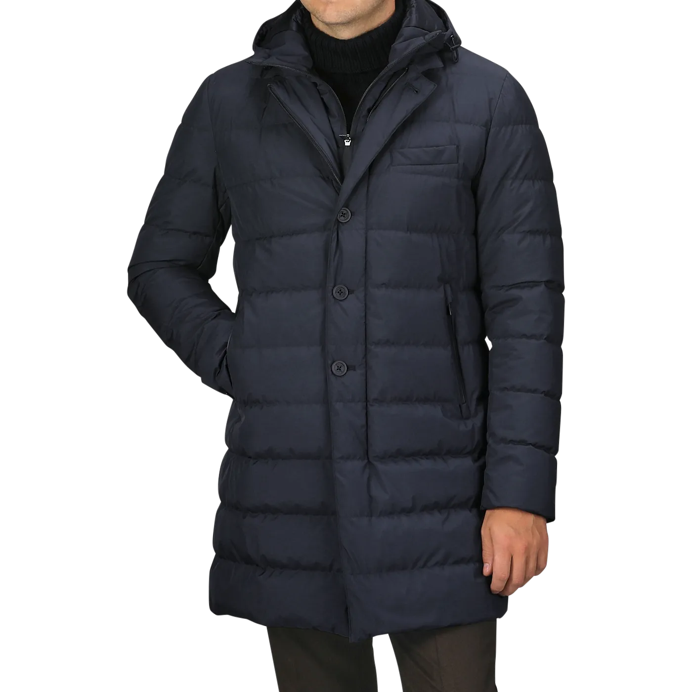 Navy Blue Nylon Gore-Tex Laminar Coat