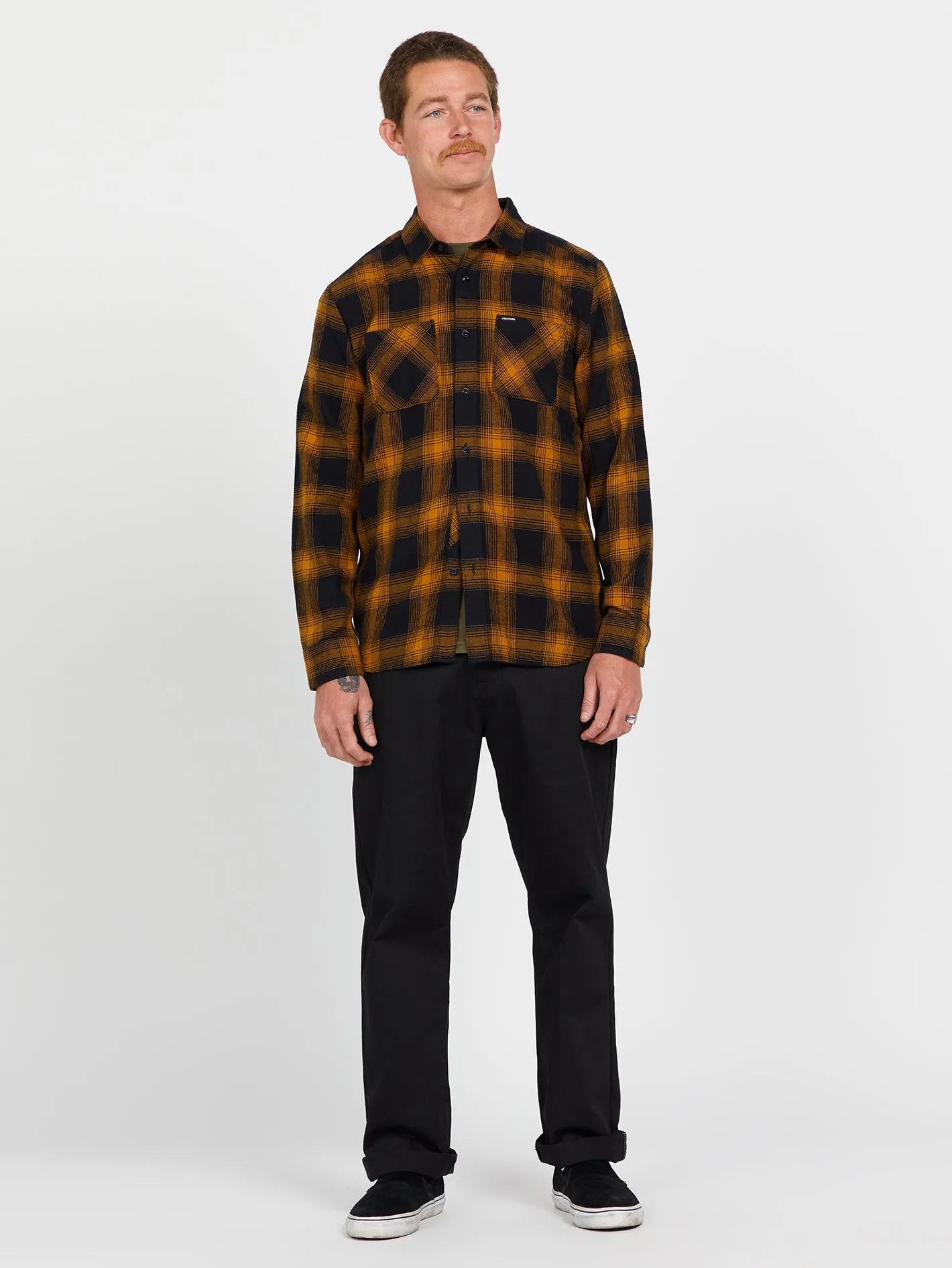 Netastone Long Sleeve Flannel - Rinsed Black