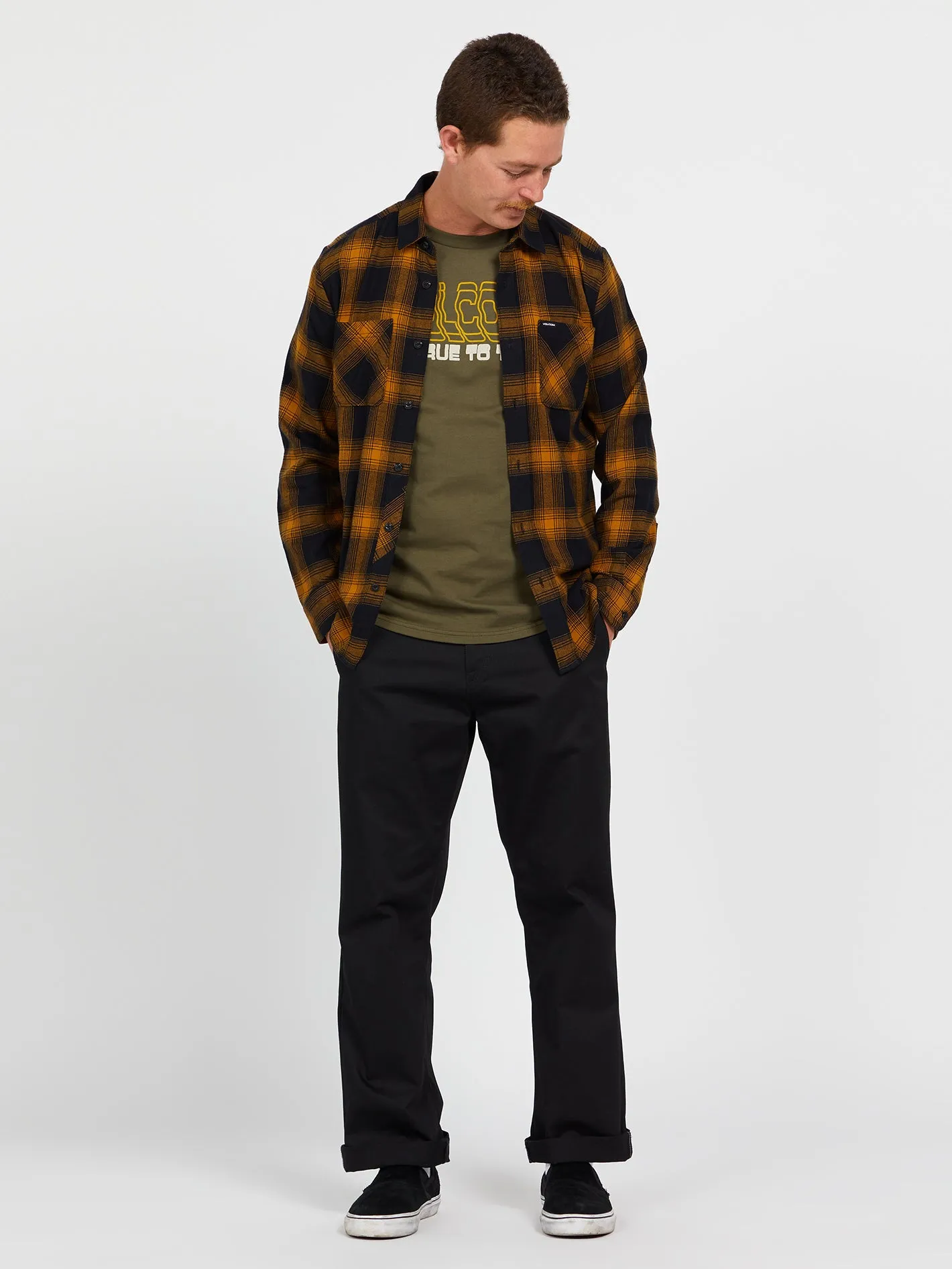 Netastone Long Sleeve Flannel - Rinsed Black