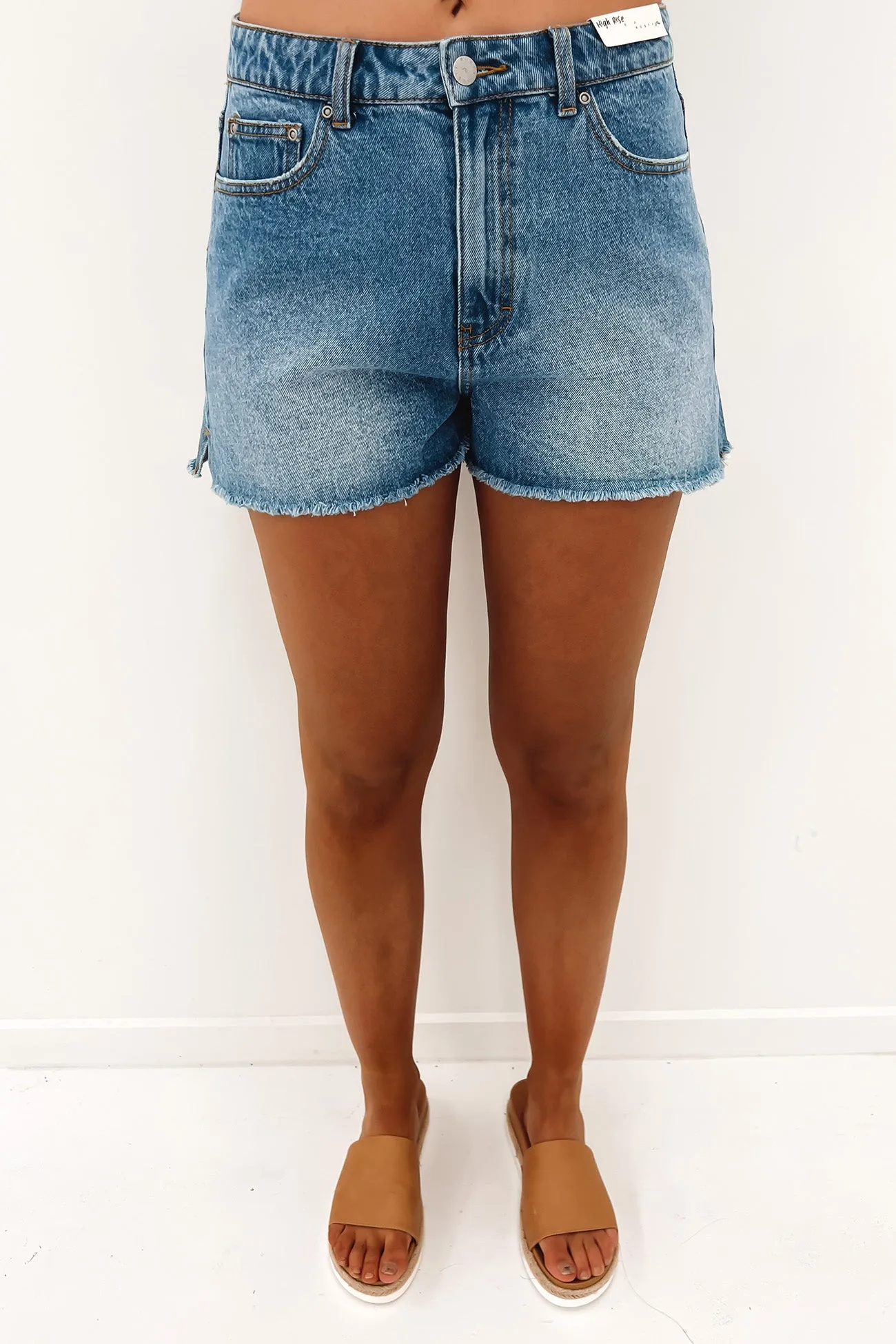 Penny Kick Flare Denim Short Thread Blue