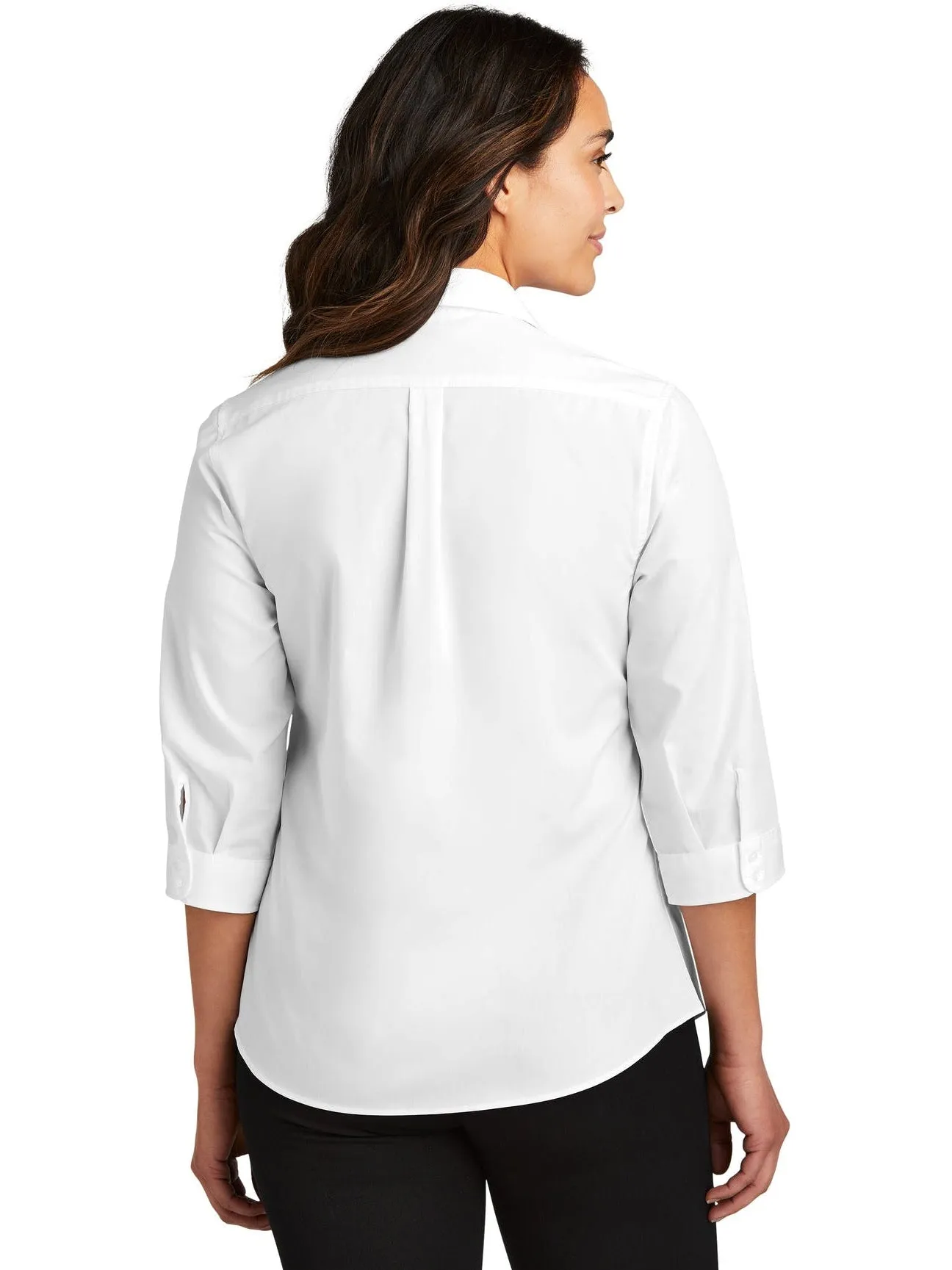 Port Authority Ladies 3/4-Sleeve Carefree Poplin Shirt