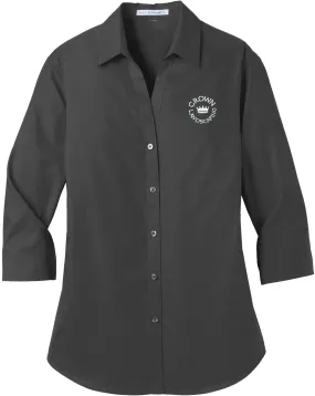 Port Authority Ladies 3/4-Sleeve Carefree Poplin Shirt