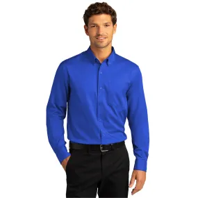 Port Authority® Long Sleeve SuperPro React™ Twill Shirt - True Royal