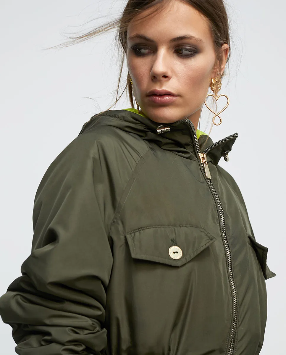 Quilted anorak with hood